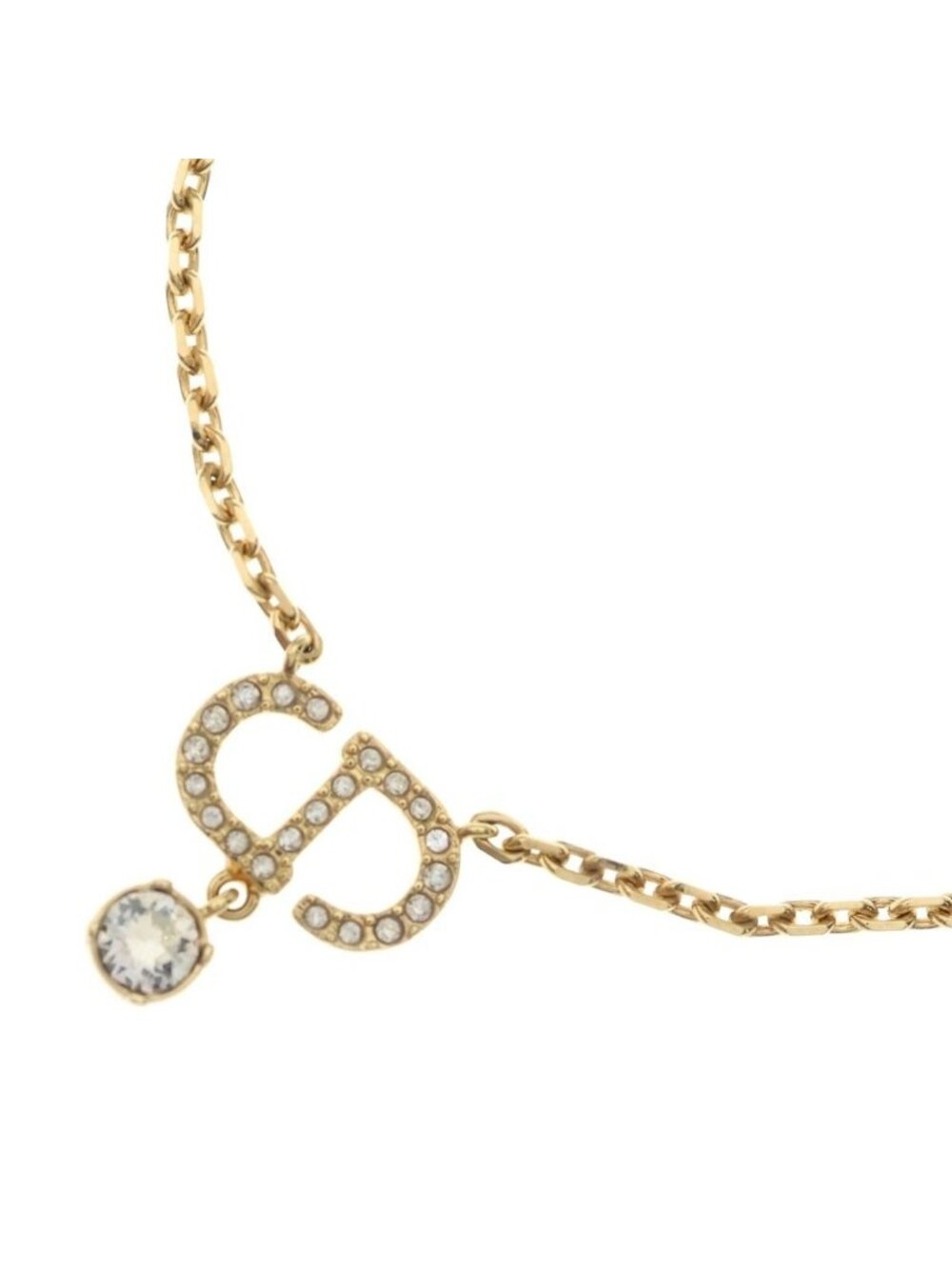 Dior CD Logo Necklace Plated Gold